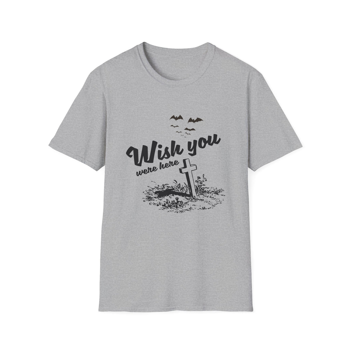 T‑Shirt — "Wish You Were Here" Graveyard Halloween Tee