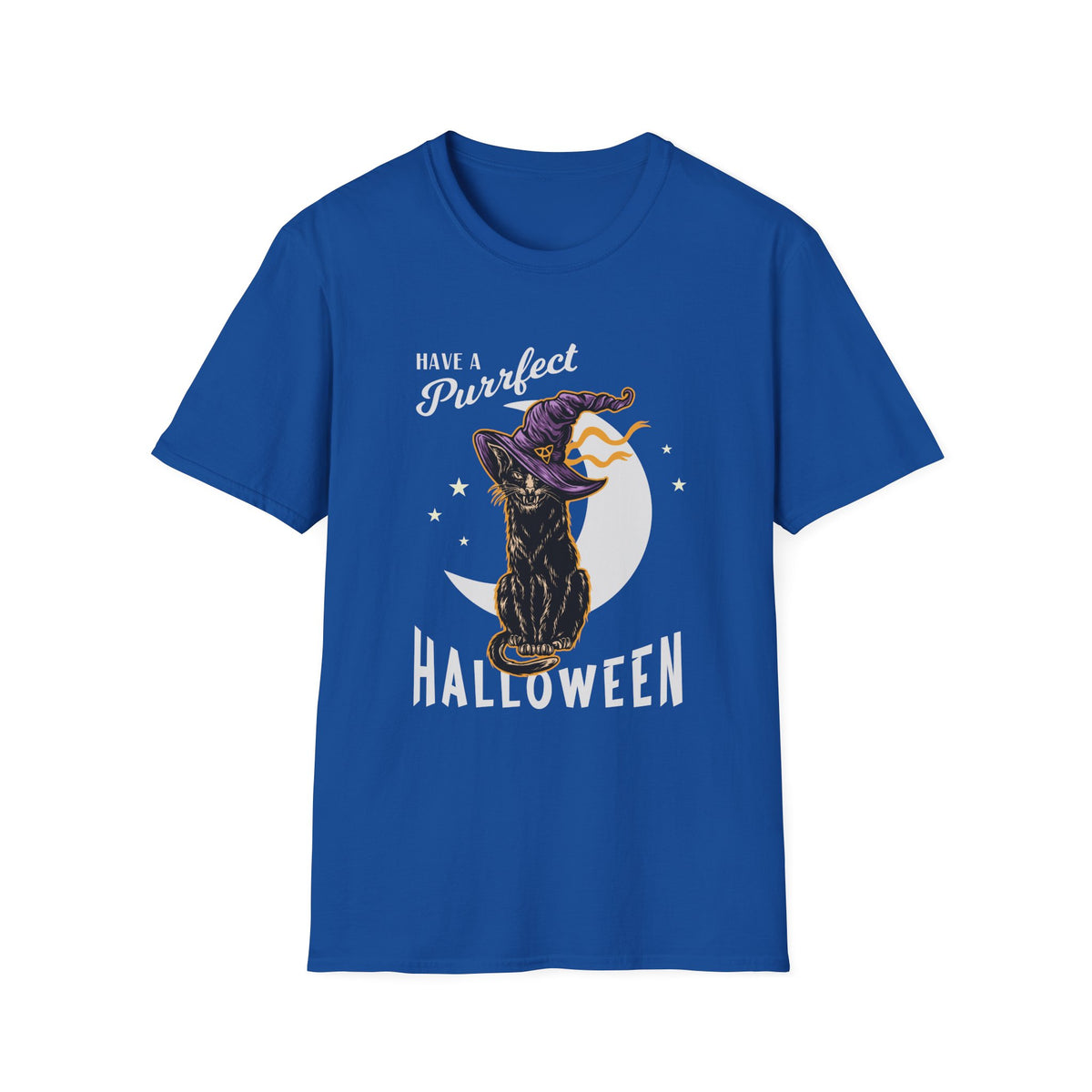 Have a Purrfect Halloween T-Shirt — Black Cat Witch Holiday Tee