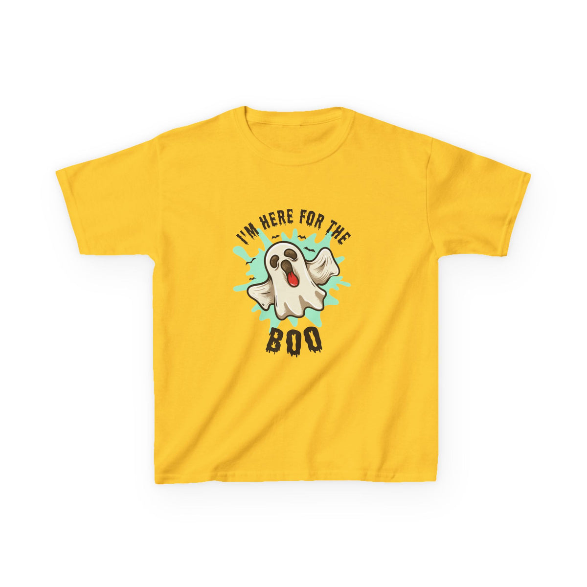 Kids Tee — “I’m Here for the Boo” Cute Ghost Halloween T-Shirt