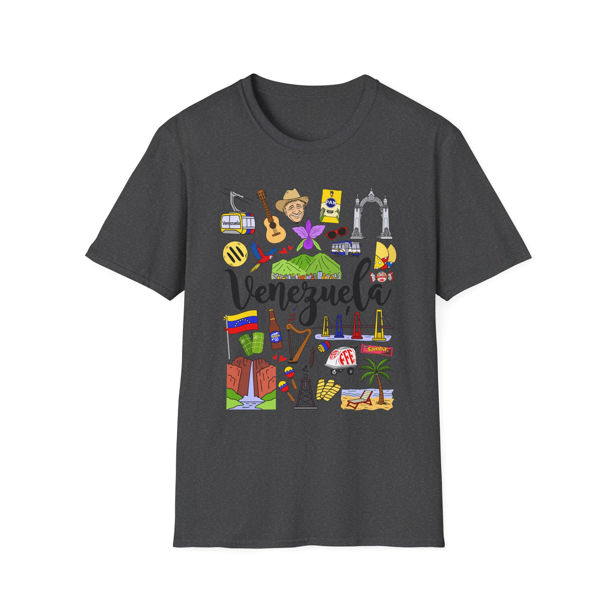 Venezuela Icons T-Shirt — Colorful Travel & Culture Graphic Tee