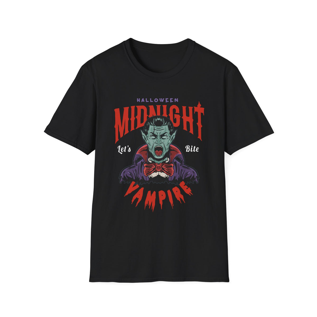 Midnight Vampire Halloween T-Shirt — Let’s Bite Vintage Horror Tee