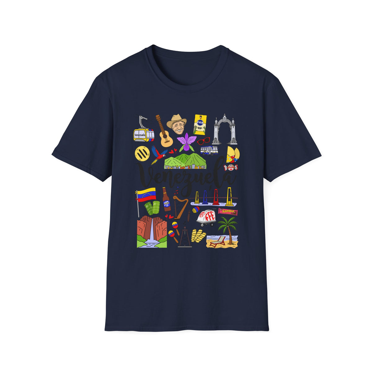Venezuela Icons T-Shirt — Colorful Travel & Culture Graphic Tee