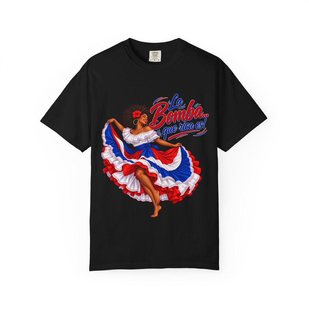 Camiseta de baile La Bomba — Gráfico de vestido con la bandera afroboricua