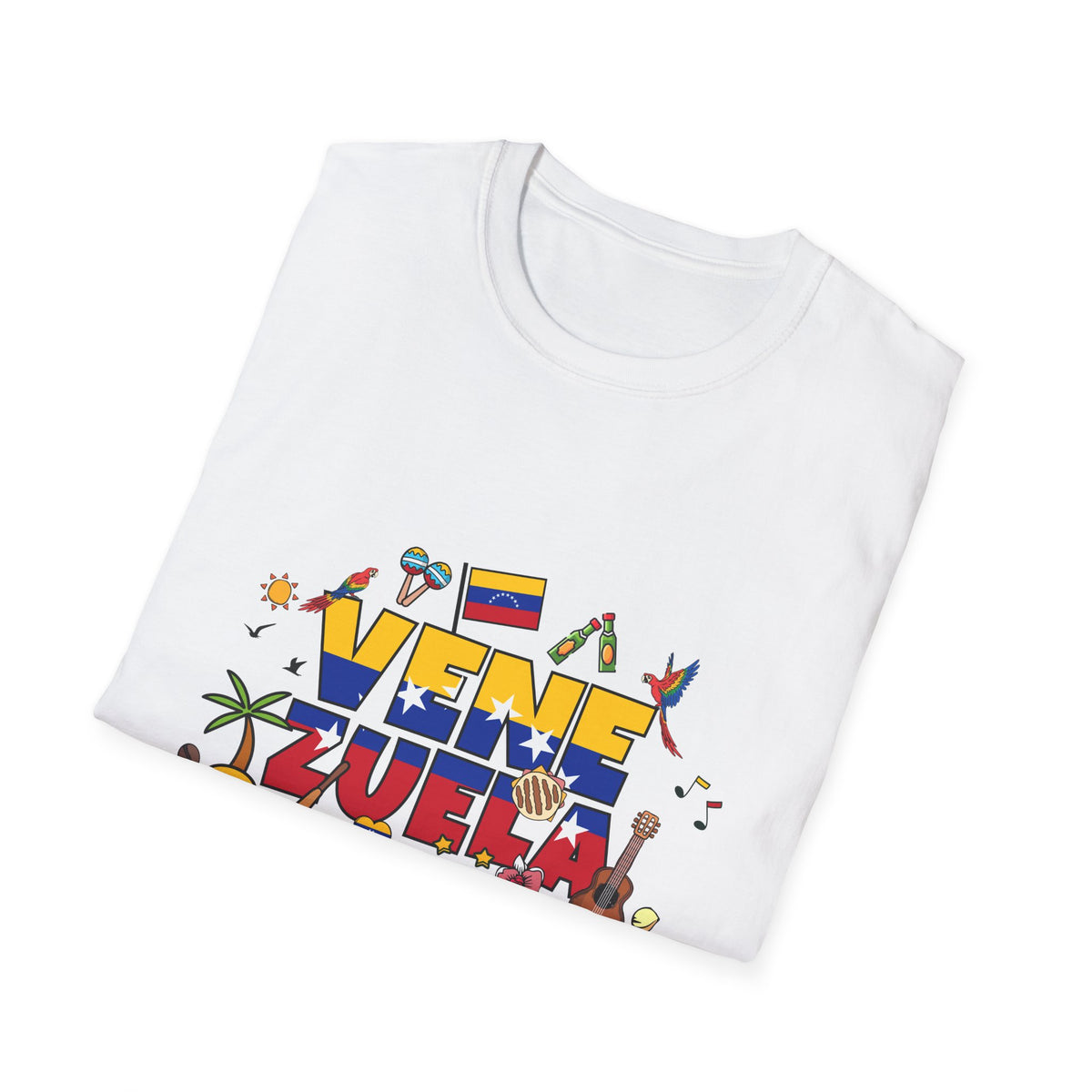 Venezuela Pride T-Shirt — 'Venezuela' Colorful Flag & Cultural Icons Tee