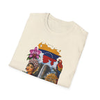Camiseta vintage de viaje de Venezuela: Arepa, Salto Ángel y diseño floral retro