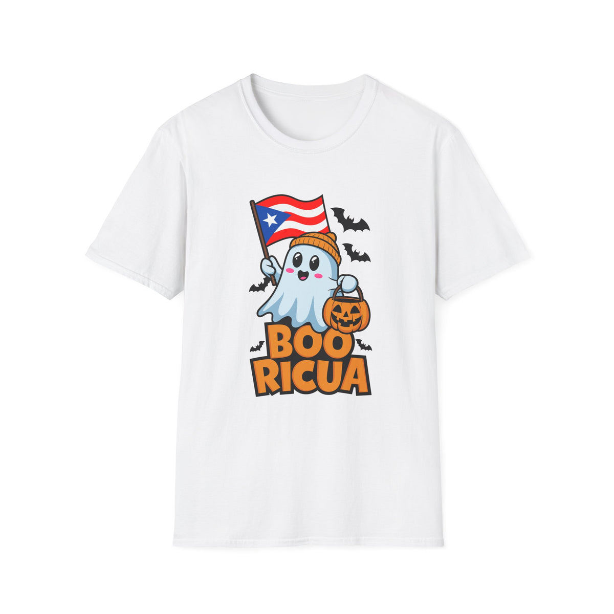 Boo Ricua T-Shirt — Puerto Rican Flag Halloween Ghost Tee