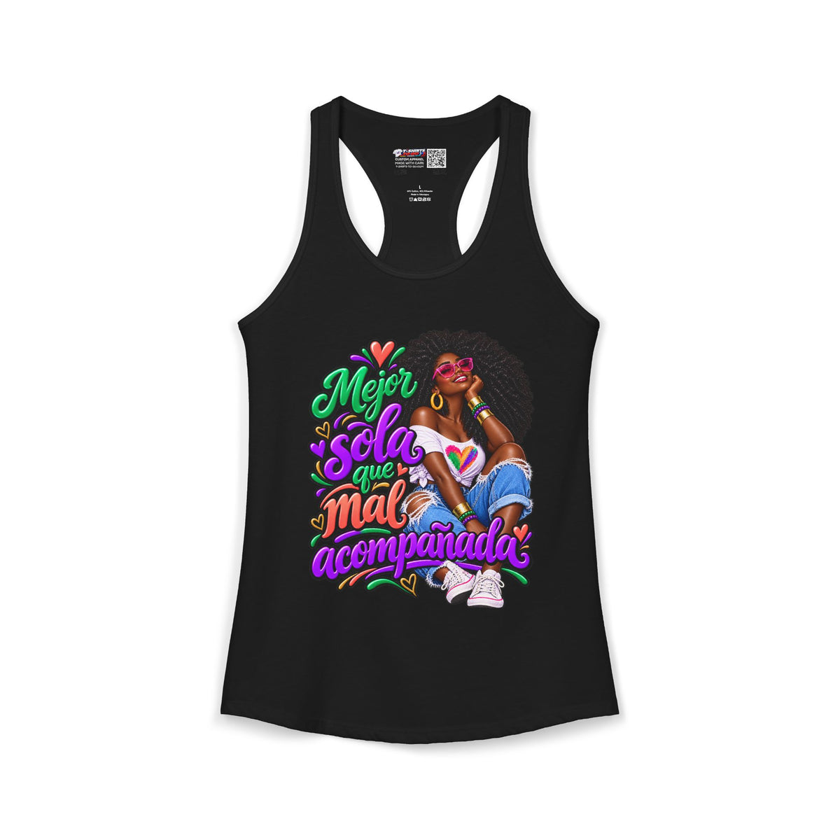 Mejor Sola Que Mal Acompañada-Afro Women's Ideal Racerback Tank TopSport