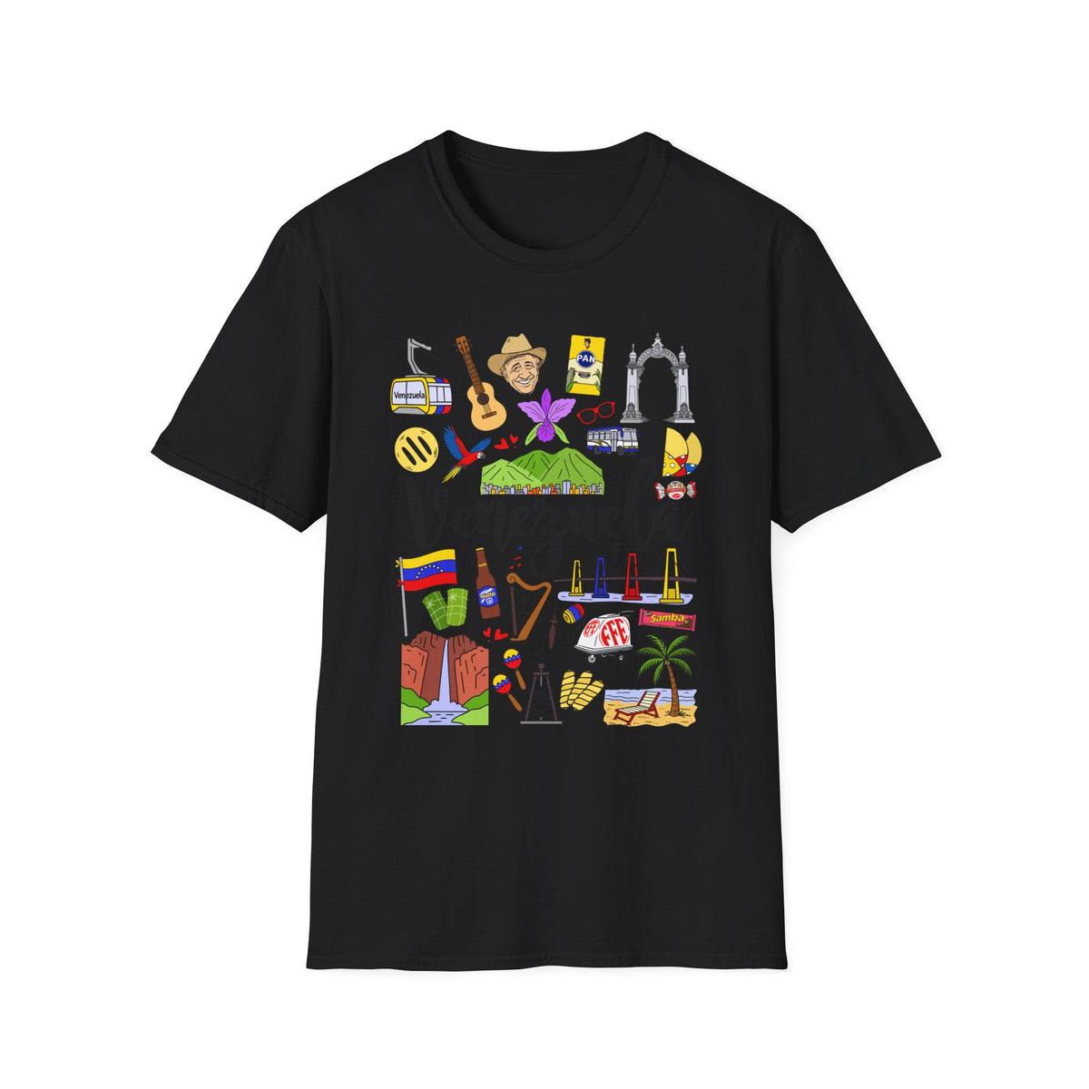 Venezuela Icons T-Shirt — Colorful Travel & Culture Graphic Tee