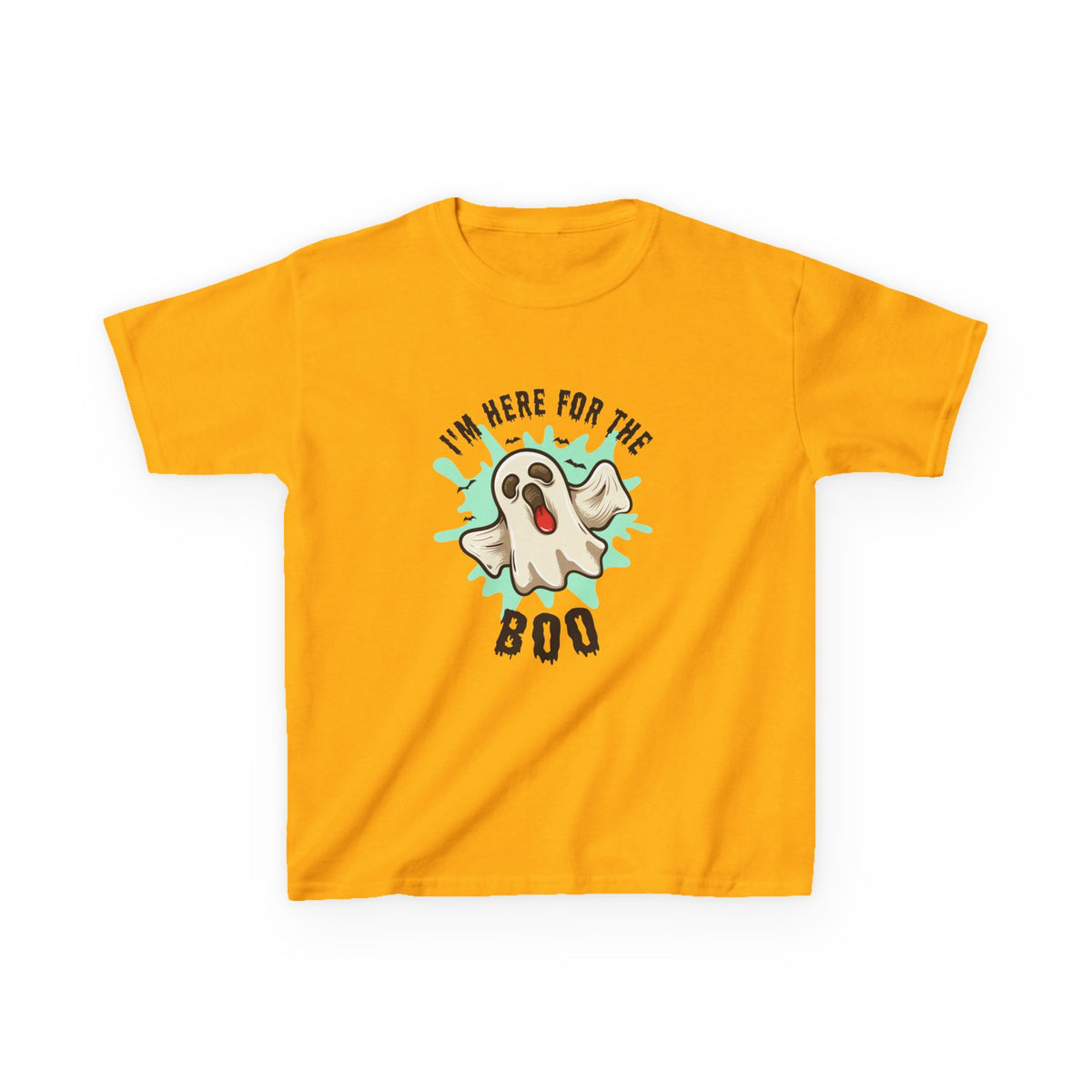 Kids Tee — “I’m Here for the Boo” Cute Ghost Halloween T-Shirt