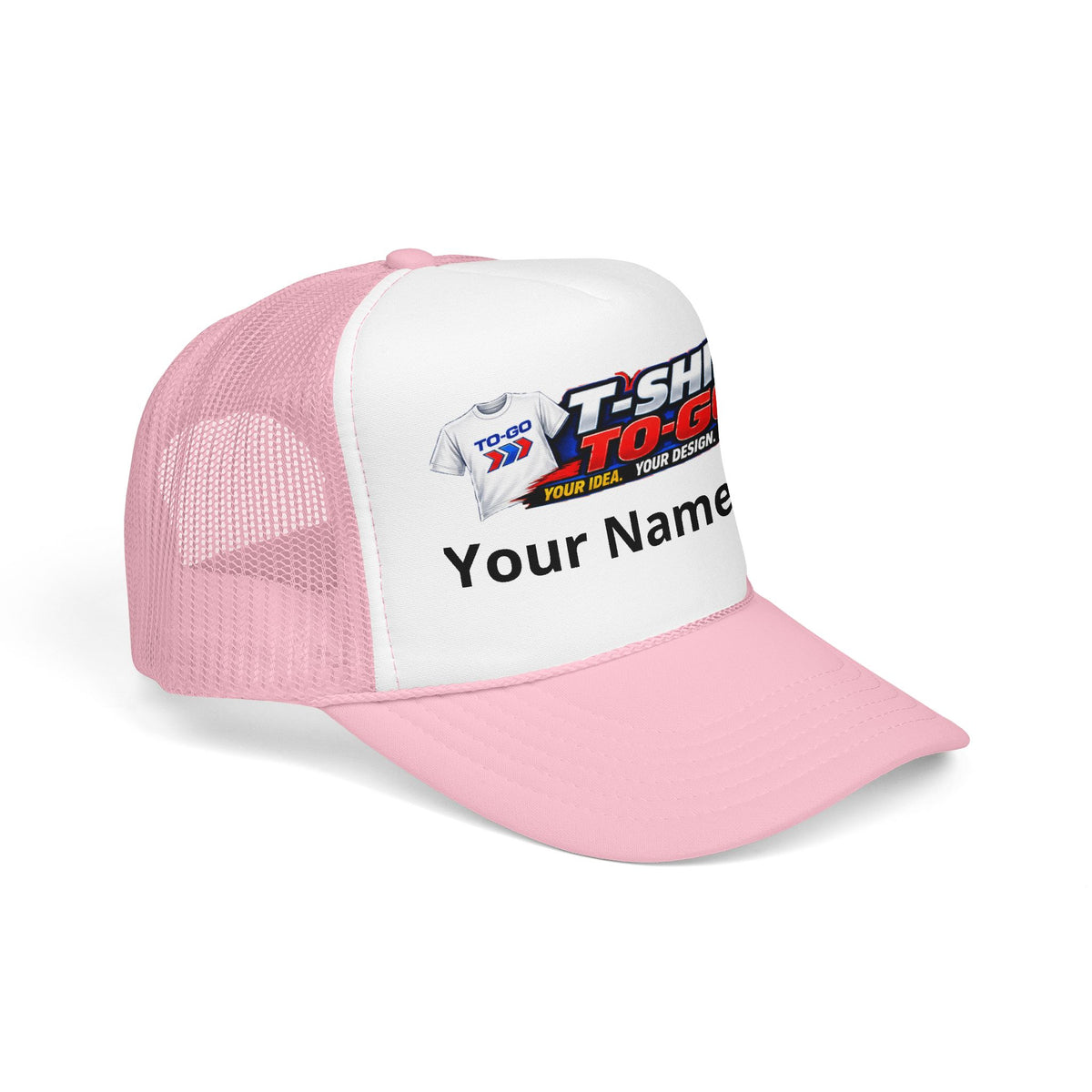 Foam Trucker Hat — Vintage Racing Logo Pink Mesh Cap