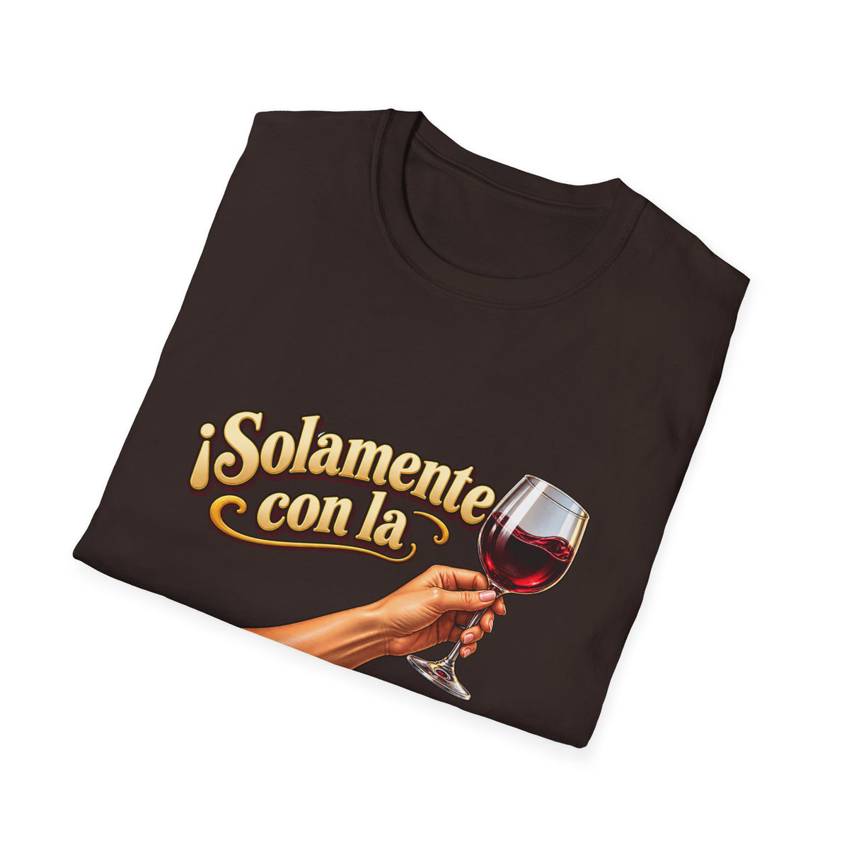 T-Shirt — "¡Solamente con la izquierda!" Wine Glass Spanish Graphic Tee
