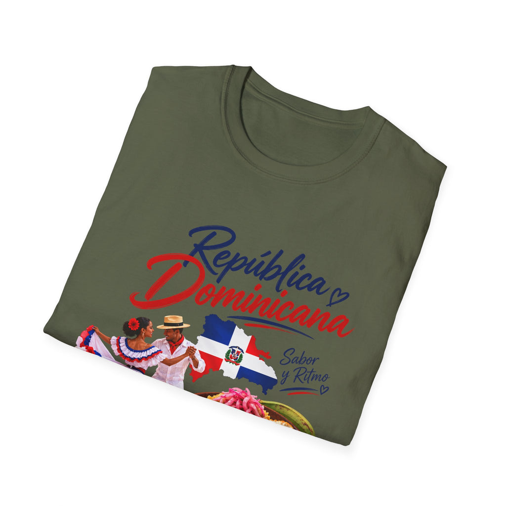 Sabor y Ritmo GILDAN_6400 UNISEX Colorful Graphic T-Shirt