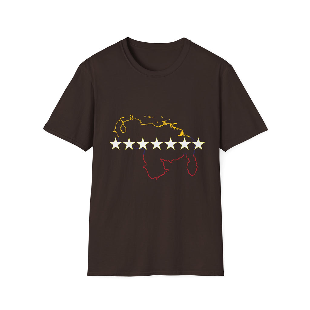 Venezuela Map Stars T-Shirt — Seven-Star Flag Outline Tee