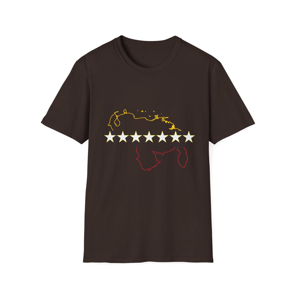 Venezuela Map Stars T-Shirt — Seven-Star Flag Outline Tee