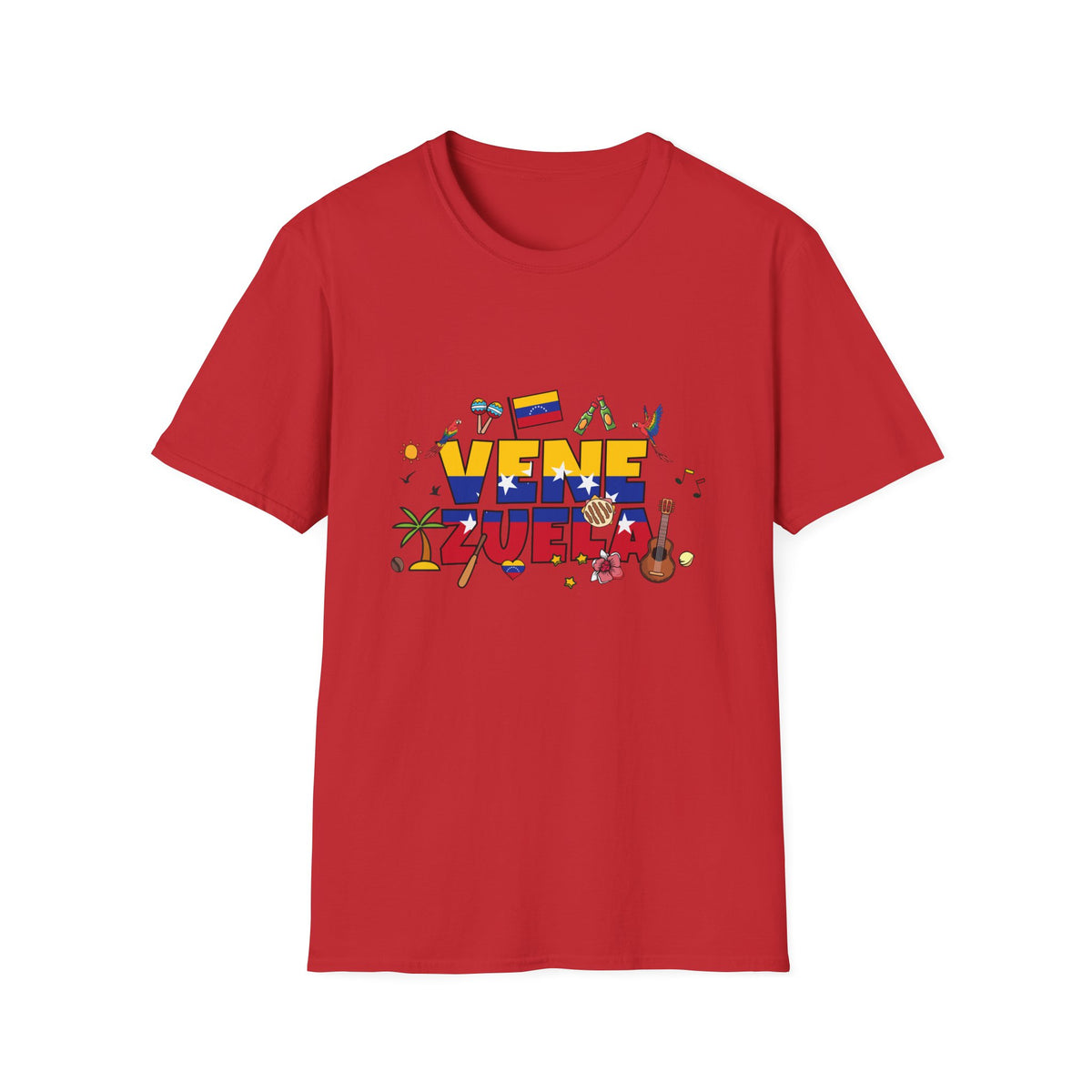 Venezuela Pride T-Shirt — 'Venezuela' Colorful Flag & Cultural Icons Tee