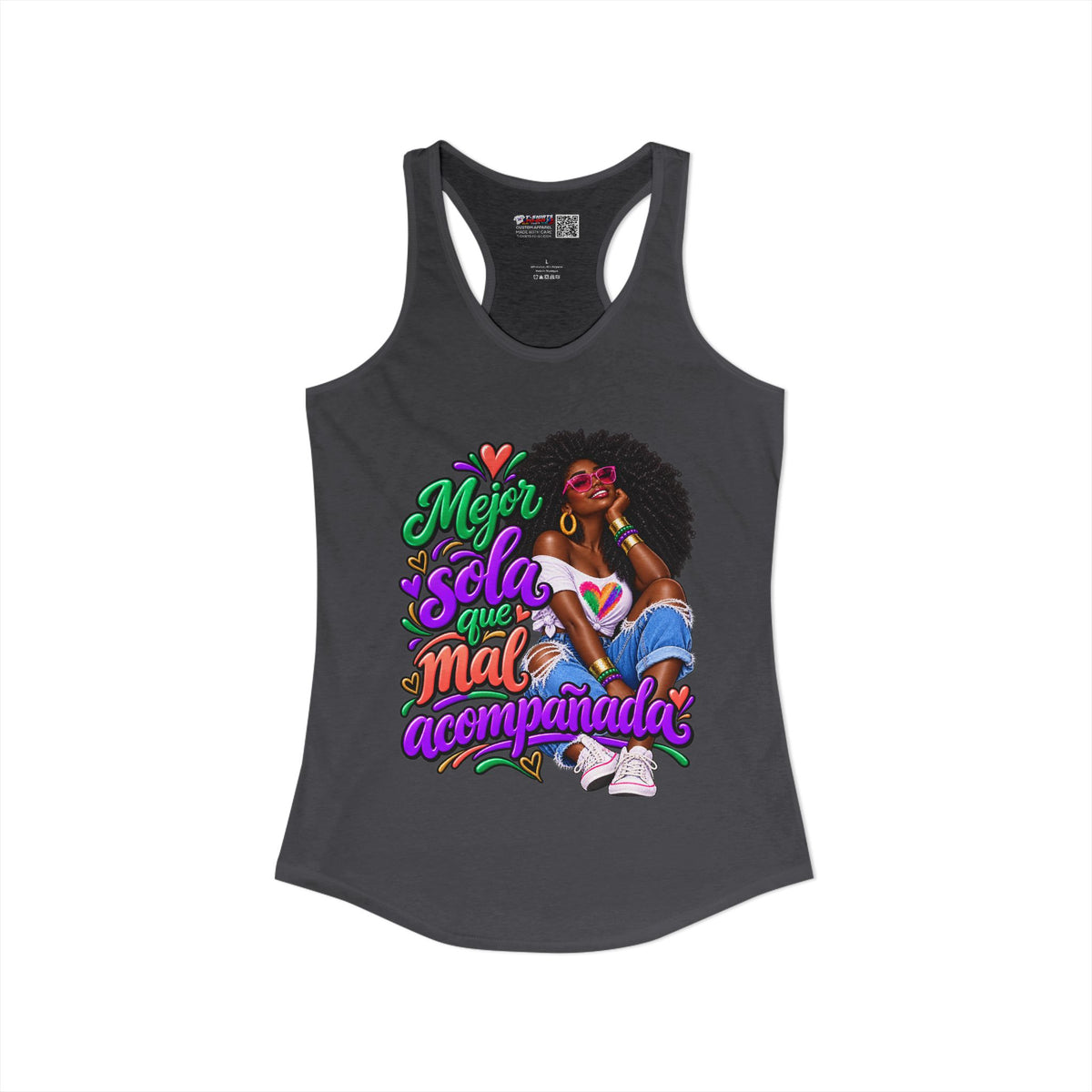 Mejor Sola Que Mal Acompañada-Afro Women's Ideal Racerback Tank TopSport