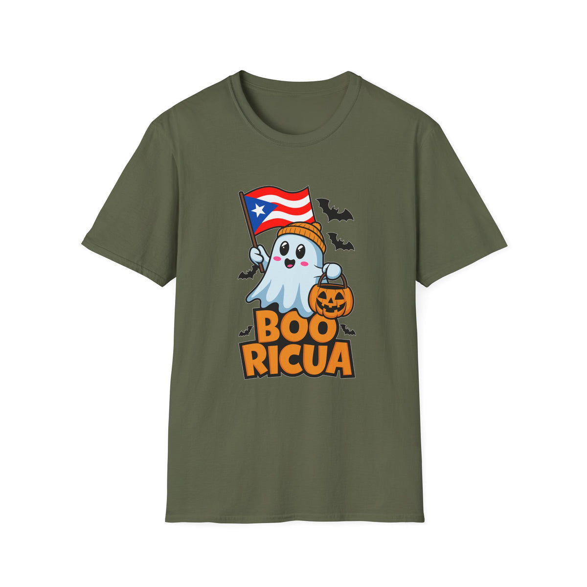 Boo Ricua T-Shirt — Puerto Rican Flag Halloween Ghost Tee