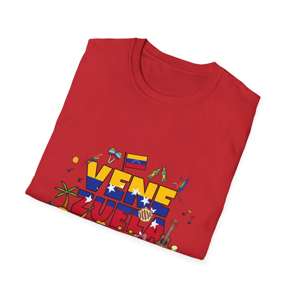 Venezuela Pride T-Shirt — 'Venezuela' Colorful Flag & Cultural Icons Tee