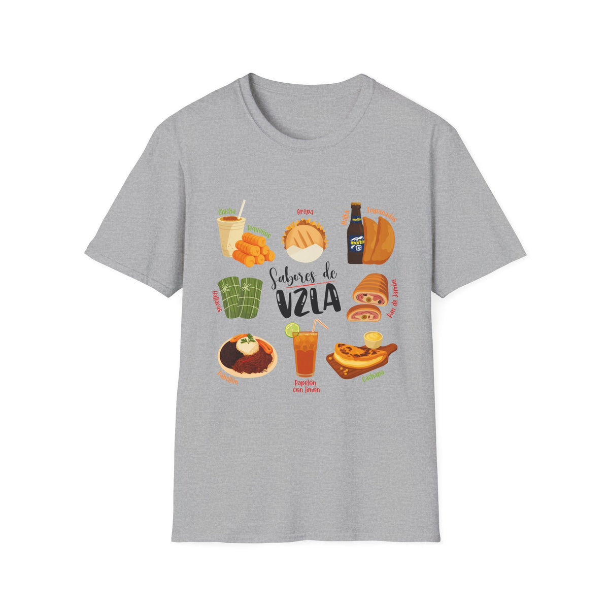 Venezuelan Foods T-Shirt - 'Sabores de Vzla' Illustrated Food Tee