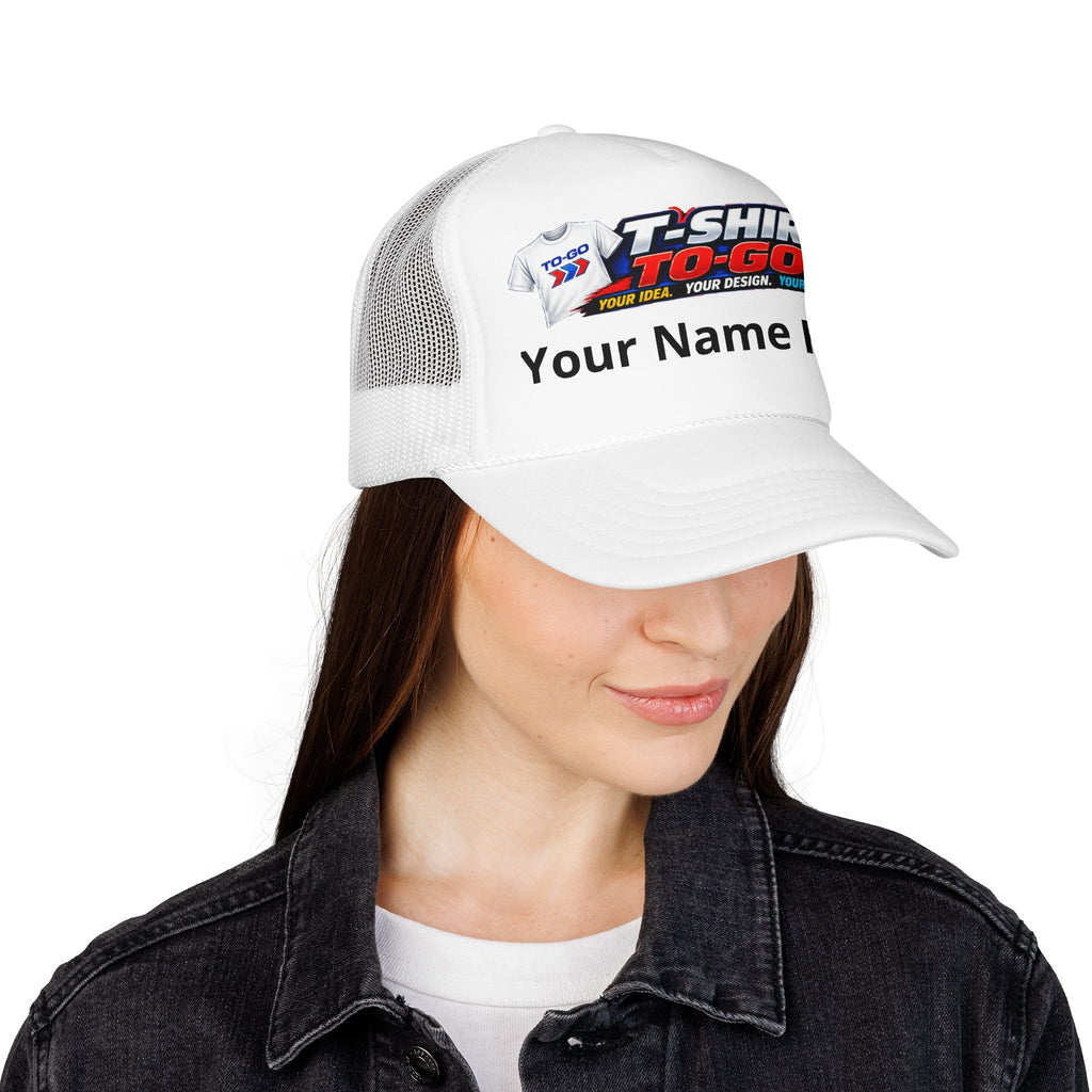 Foam Trucker Hat — Vintage Racing Logo Pink Mesh Cap