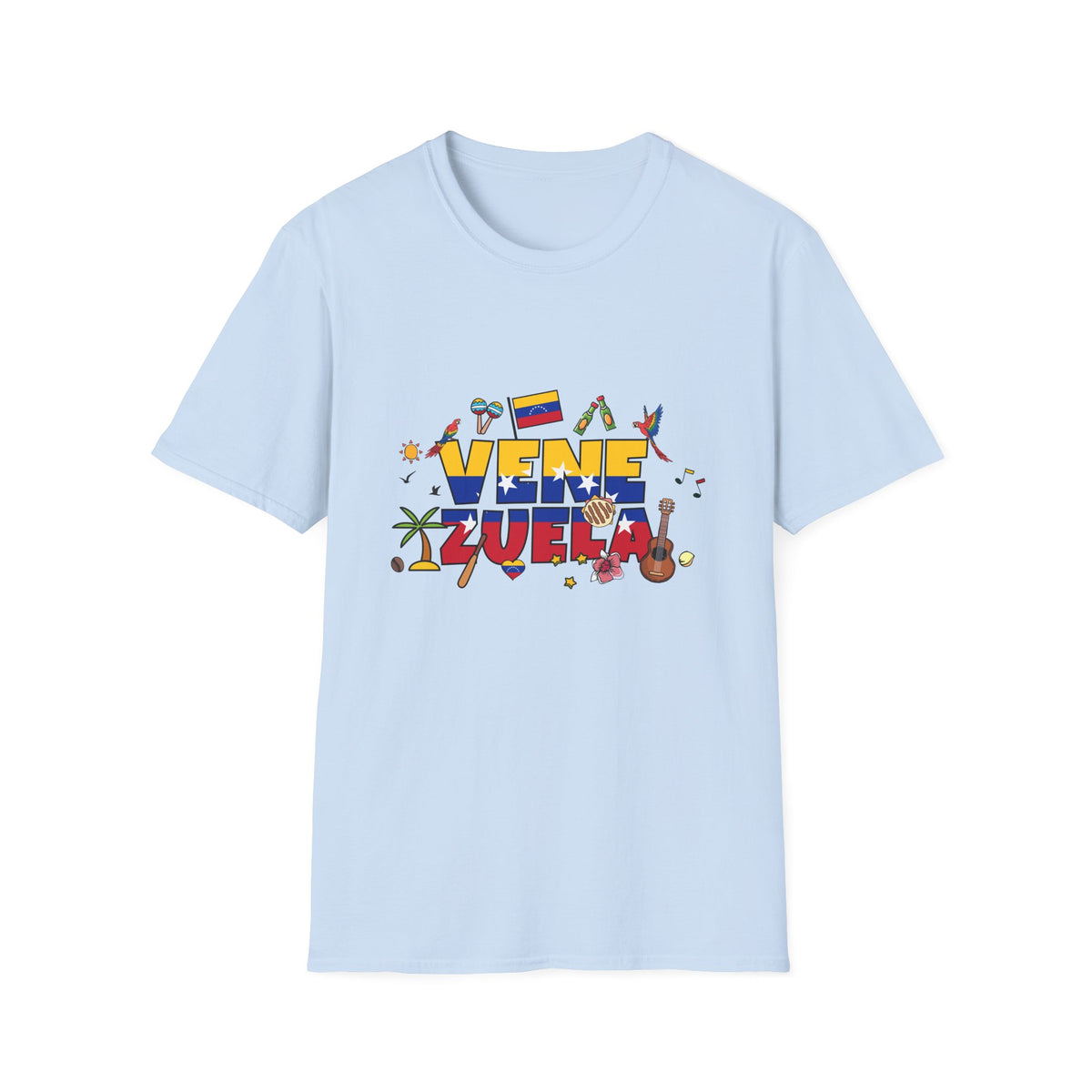 Venezuela Pride T-Shirt — 'Venezuela' Colorful Flag & Cultural Icons Tee