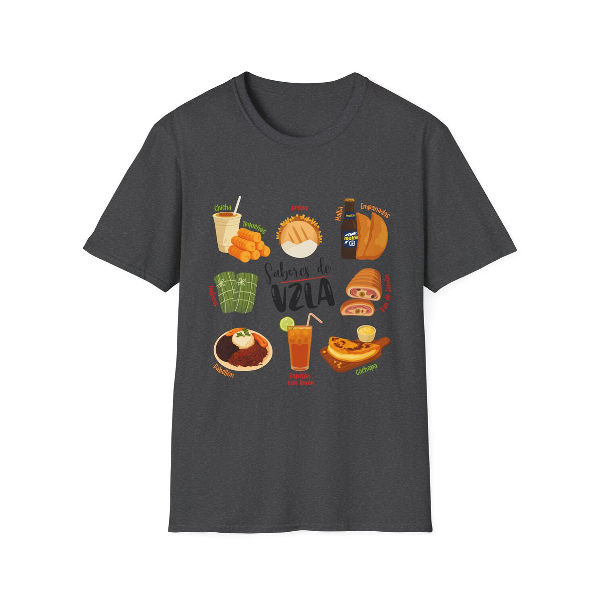 Venezuelan Foods T-Shirt - 'Sabores de Vzla' Illustrated Food Tee