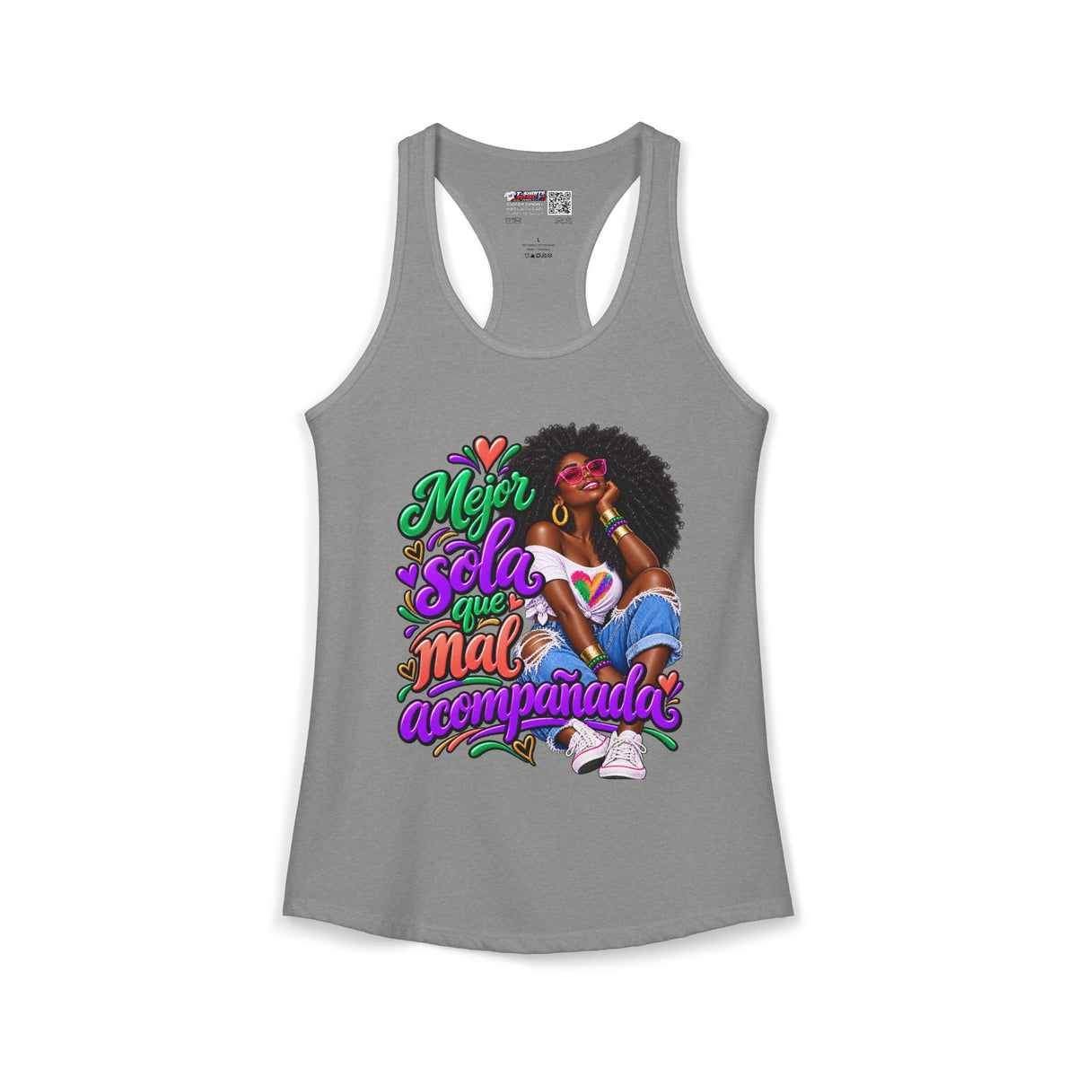 Mejor Sola Que Mal Acompañada-Afro Women's Ideal Racerback Tank TopSport