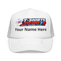 Foam Trucker Hat — Vintage Racing Logo Pink Mesh Cap