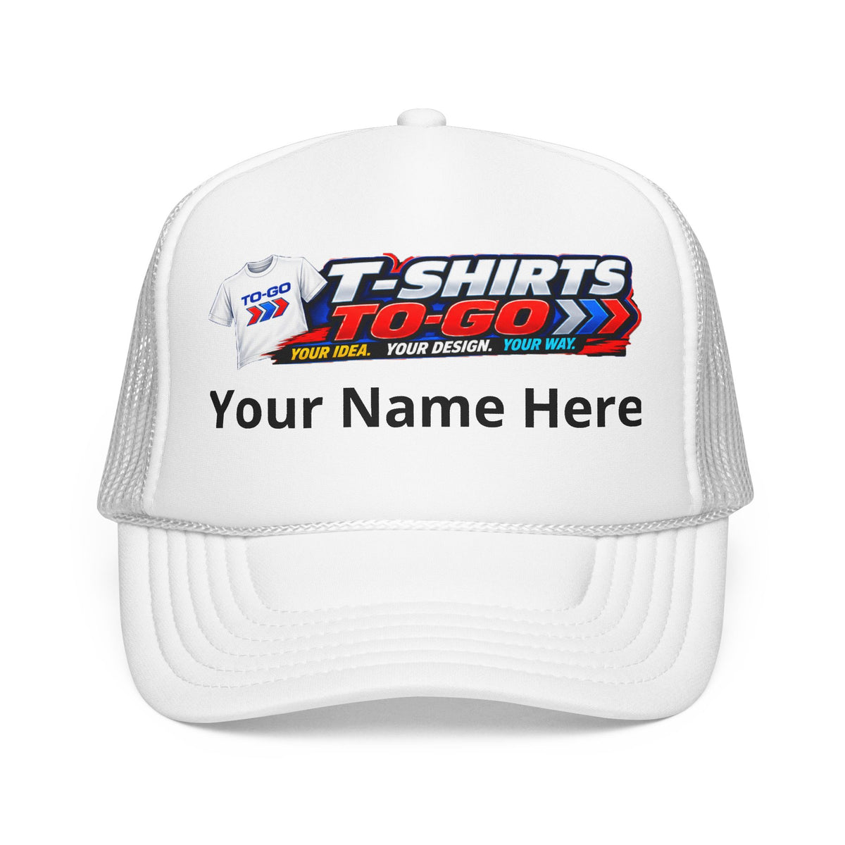 Foam Trucker Hat — Vintage Racing Logo Pink Mesh Cap