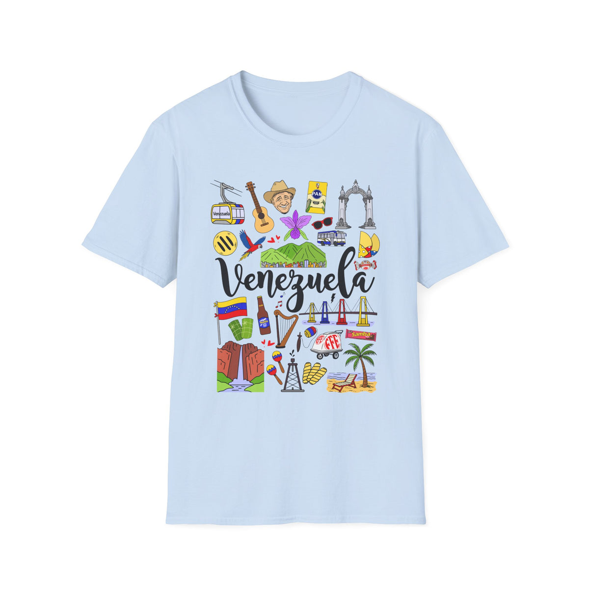 Venezuela Icons T-Shirt — Colorful Travel & Culture Graphic Tee