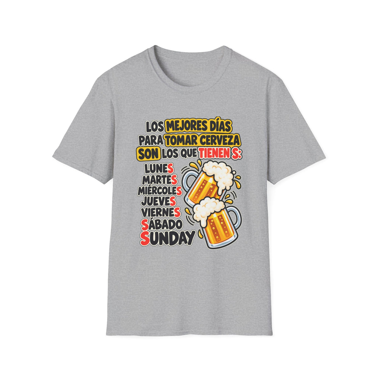 Beer Days Graphic T-Shirt — Spanish Funny "Los mejores días para tomar cerveza..." Tee