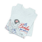 Camiseta UNISEX JERSEY BELLA+CANVA con dibujo lineal "La Bomba Que Rica Es!"