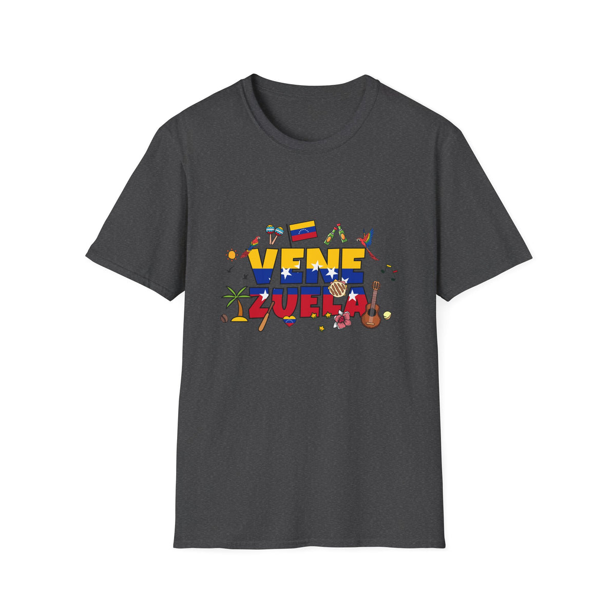 Venezuela Pride T-Shirt — 'Venezuela' Colorful Flag & Cultural Icons Tee