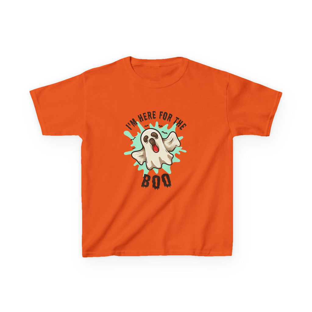 Kids Tee — “I’m Here for the Boo” Cute Ghost Halloween T-Shirt