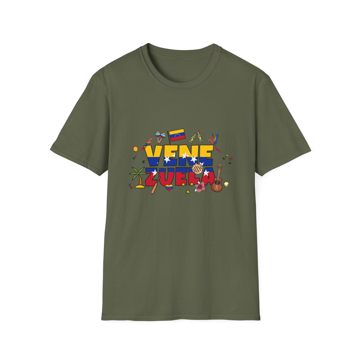 Venezuela Pride T-Shirt — 'Venezuela' Colorful Flag & Cultural Icons Tee