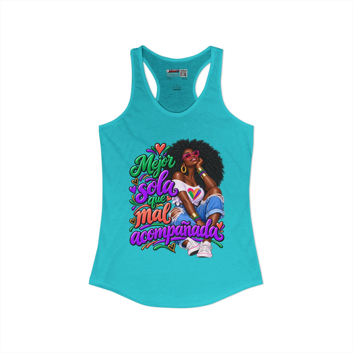 Mejor Sola Que Mal Acompañada-Afro Women's Ideal Racerback Tank TopSport