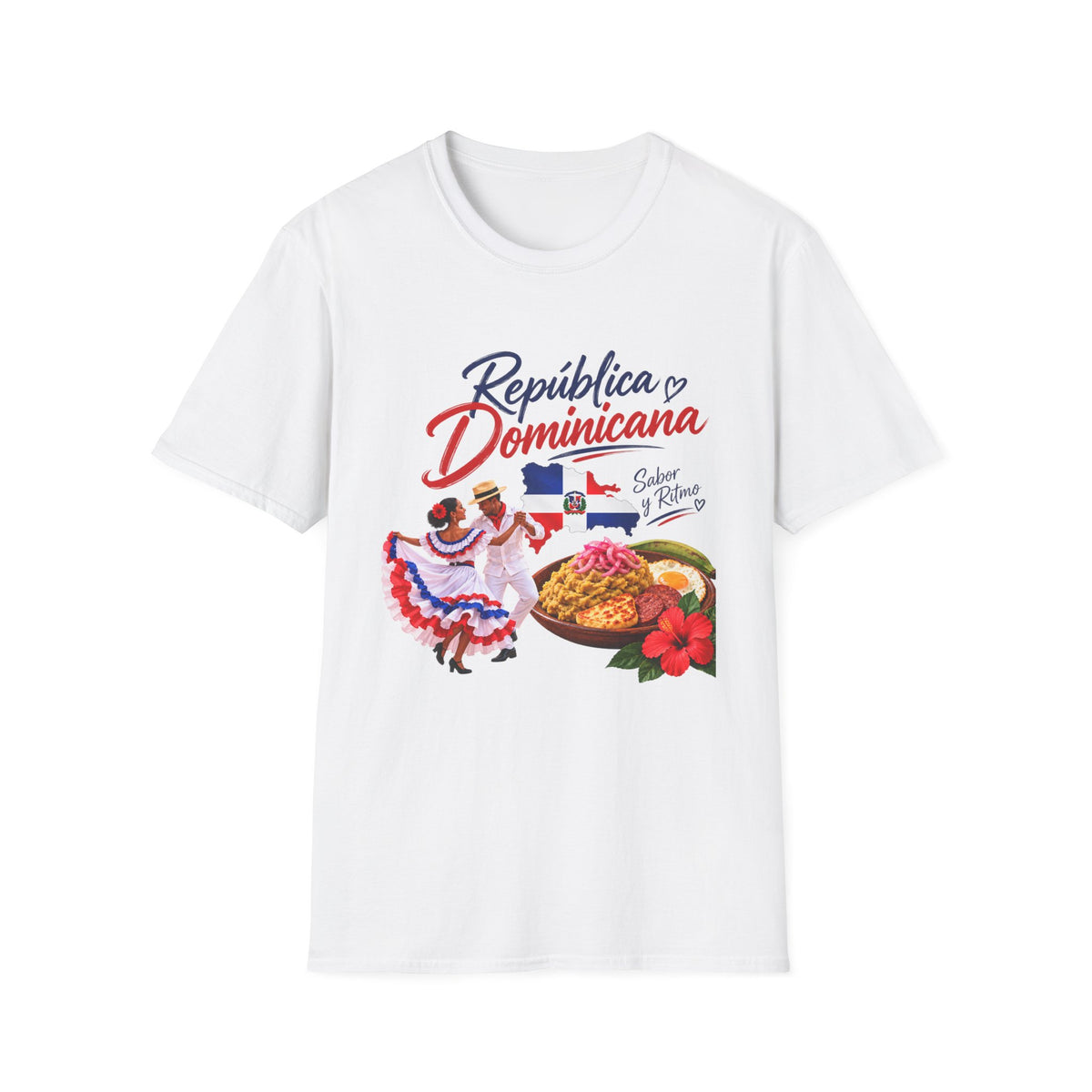 Sabor y Ritmo GILDAN_6400 UNISEX Colorful Graphic T-Shirt