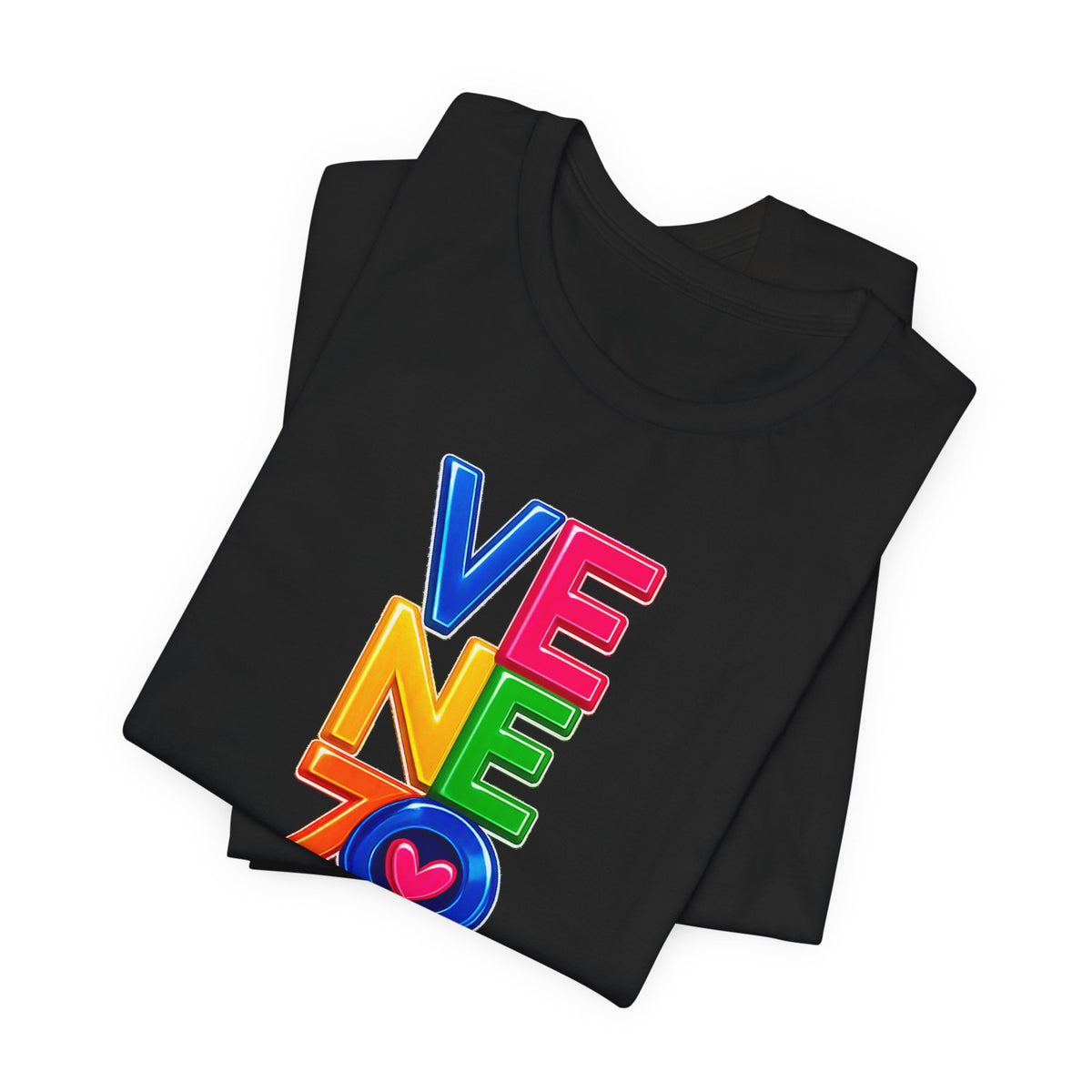Camiseta Venezolana Pride — Camiseta con gráfico de letras apiladas coloridas