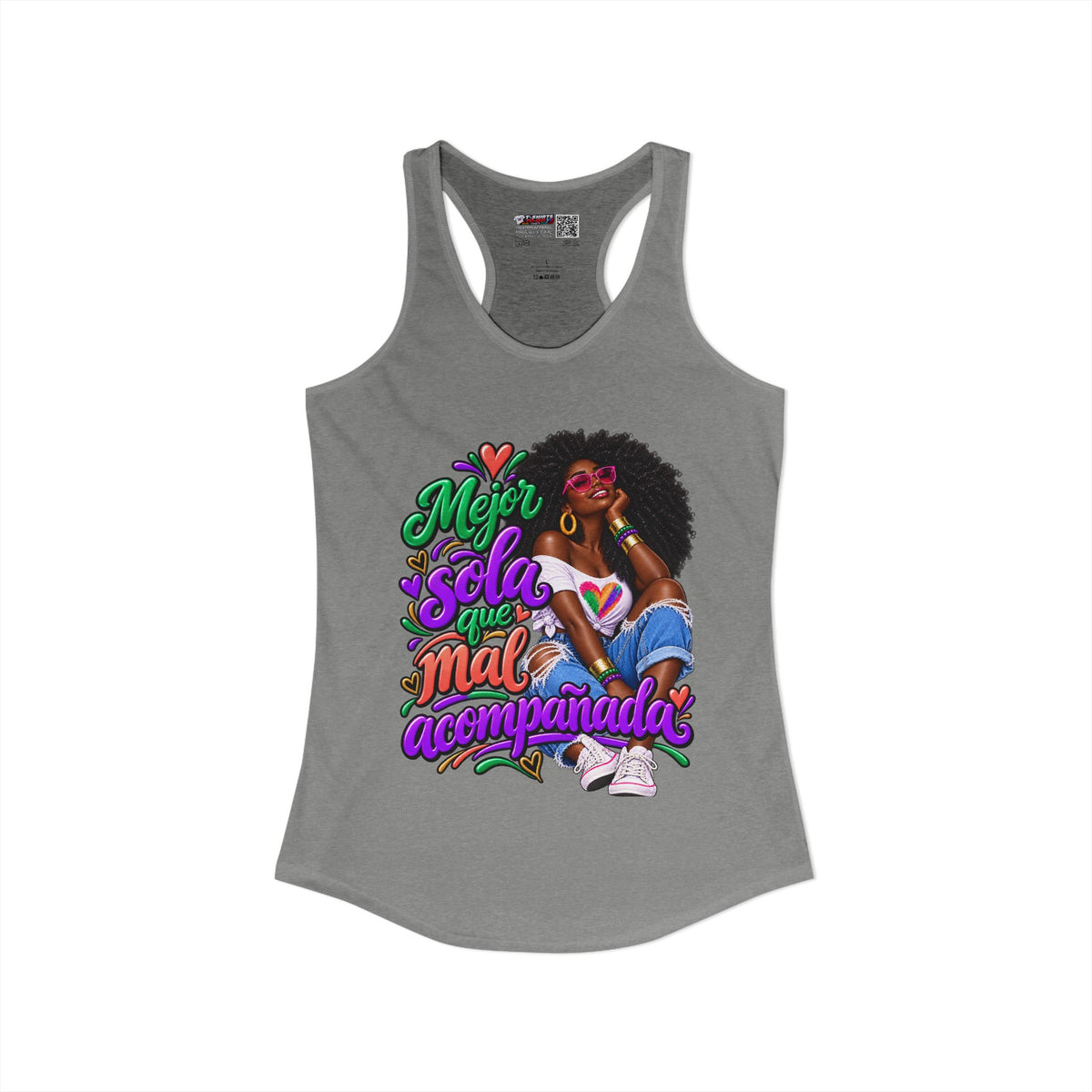 Mejor Sola Que Mal Acompañada-Afro Women's Ideal Racerback Tank TopSport