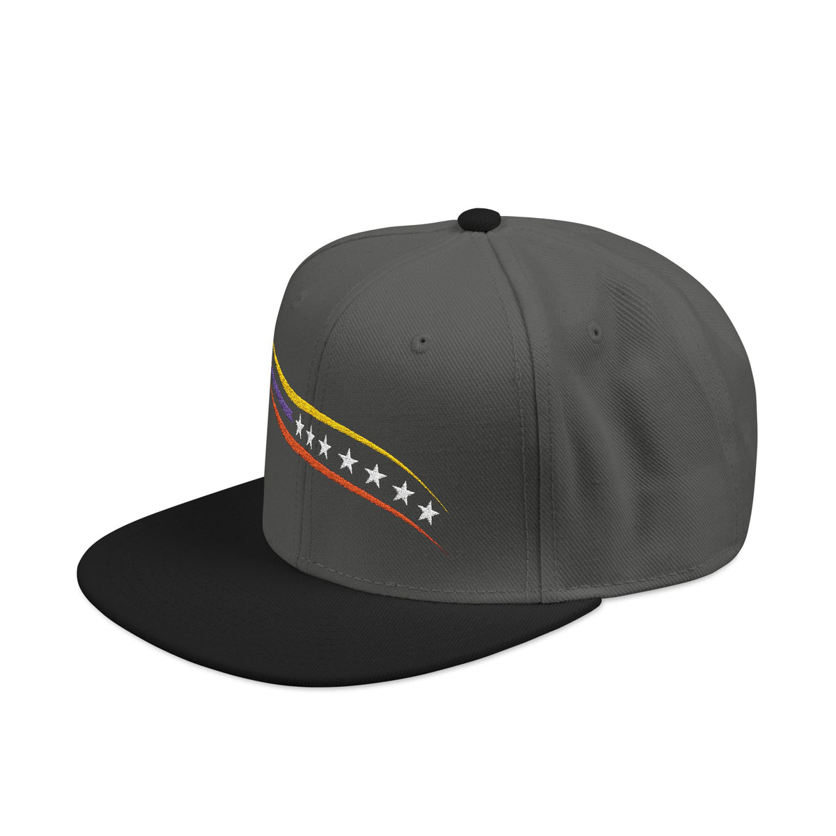 Embroidered Wave Snapback Hat — Venezuela Patriotic Star Ribbon Design
