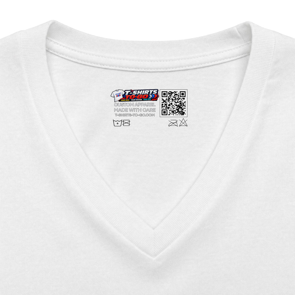 V-Neck T-Shirt — 'De Mi Maíz Ni Un Grano' Tropical Pin-Up Graphic