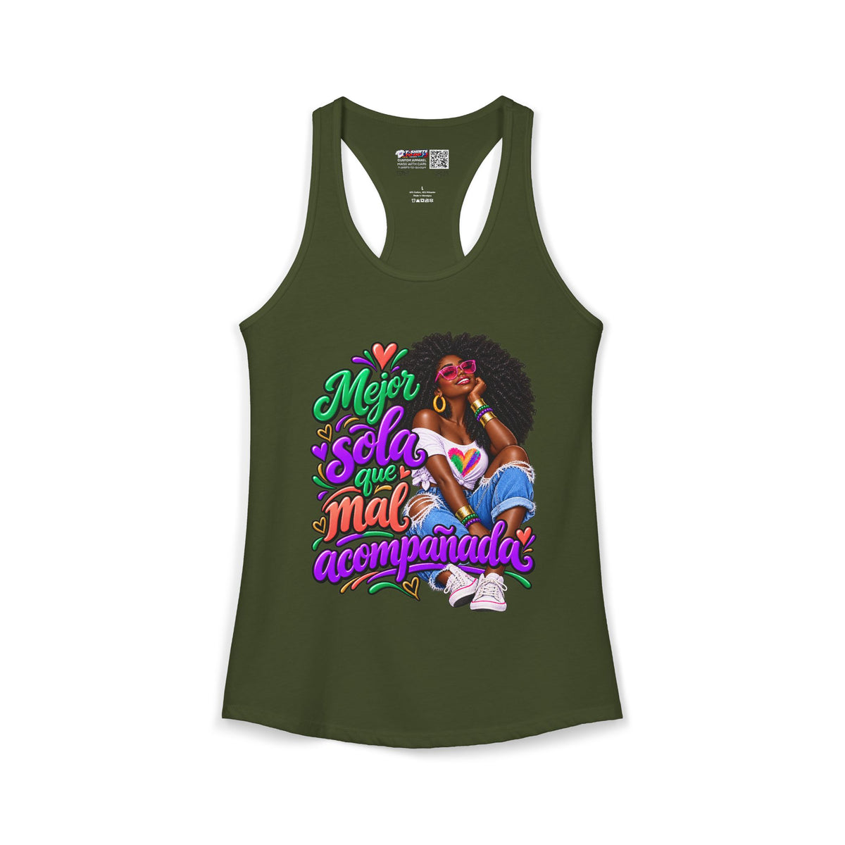 Mejor Sola Que Mal Acompañada-Afro Women's Ideal Racerback Tank TopSport
