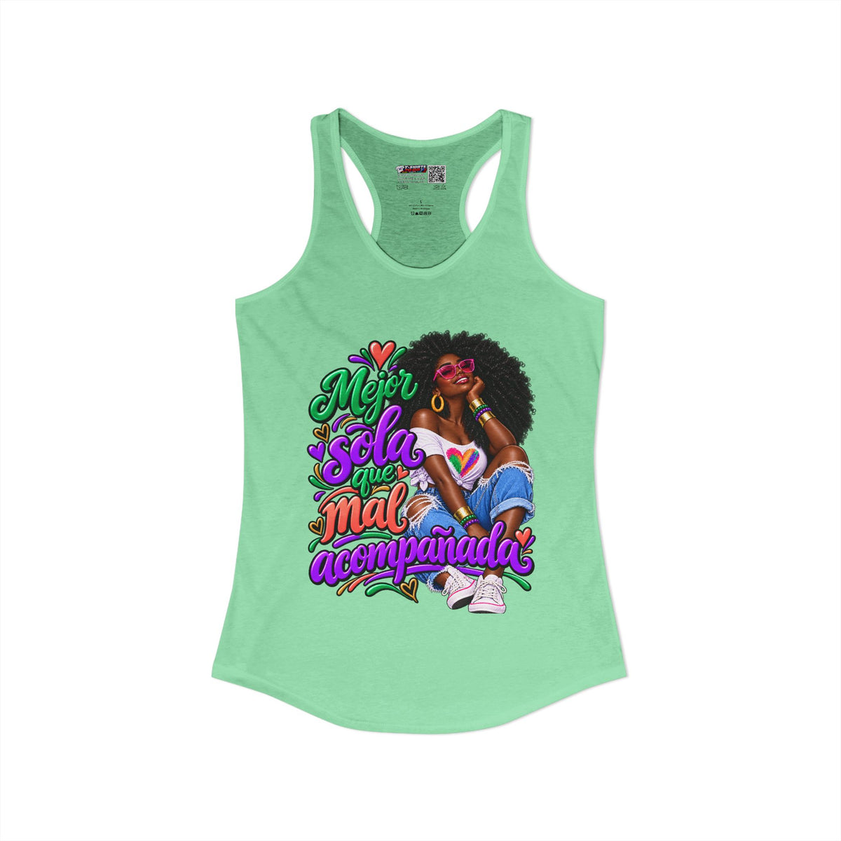 Mejor Sola Que Mal Acompañada-Afro Women's Ideal Racerback Tank TopSport
