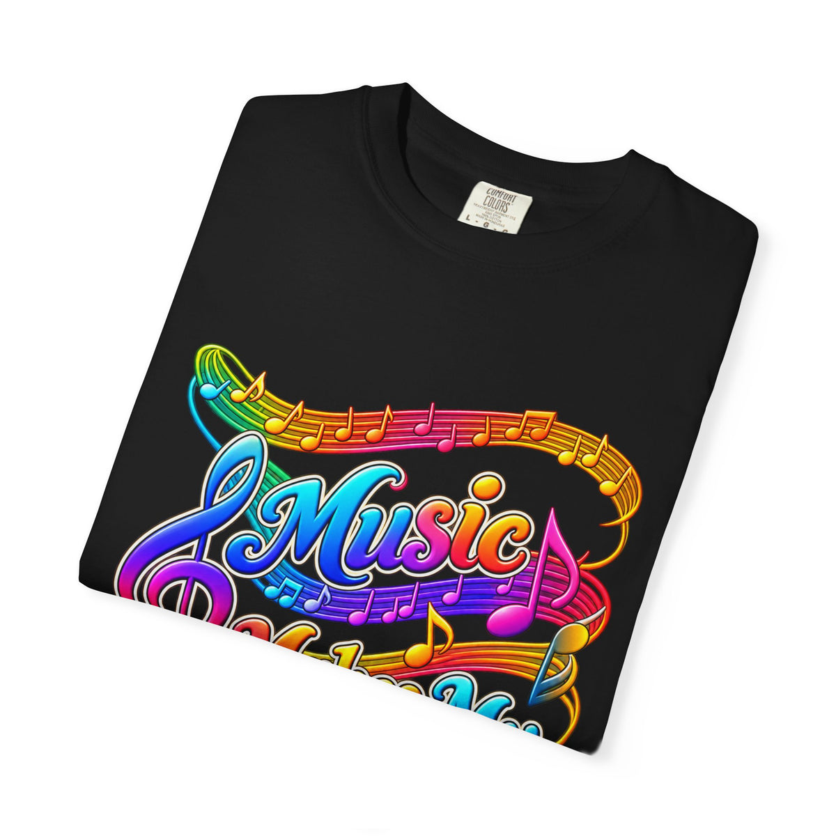 Music Makes My Heart Sing T-Shirt — Colorful Music Note Graphic Tee