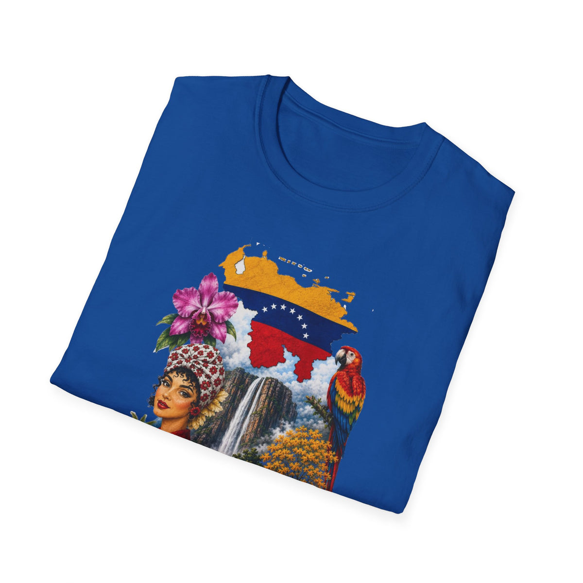 Camiseta vintage de viaje de Venezuela: Arepa, Salto Ángel y diseño floral retro