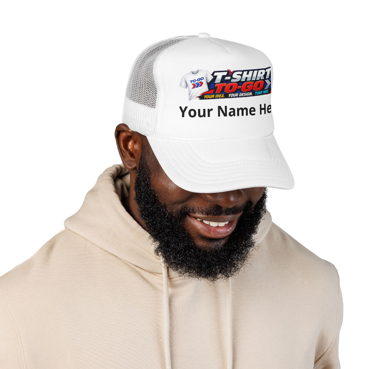 Foam Trucker Hat — Vintage Racing Logo Pink Mesh Cap