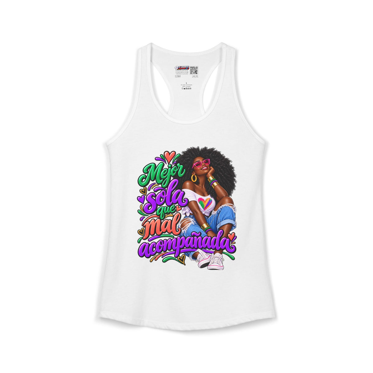 Mejor Sola Que Mal Acompañada-Afro Women's Ideal Racerback Tank TopSport