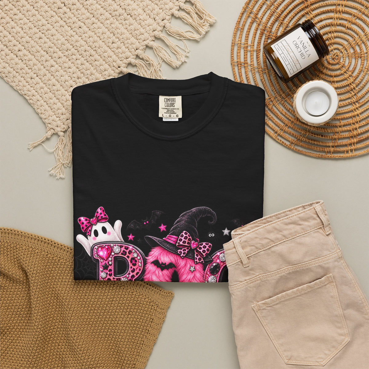 Pink BOO! Unisex Garment-Dyed T-shirt