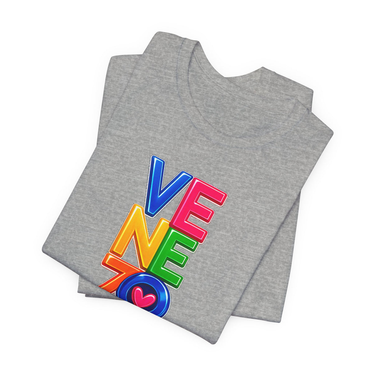 Camiseta Venezolana Pride — Camiseta con gráfico de letras apiladas coloridas