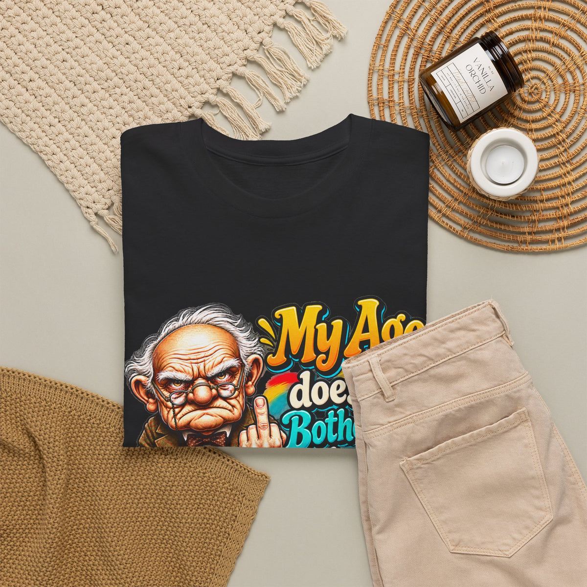 Funny Senior T-Shirt — "My Age Doesn’t Bother Me, It’s The Side Effects"